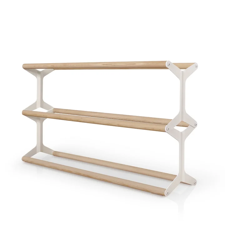 Etagère à chaussures Stixx 3gang de vonbox en blanc / Frêne