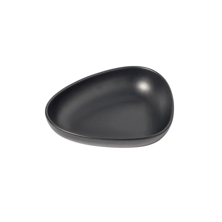 Curve Stoneware assiette creuse 22 x 19 cm de Lind DNA en noir