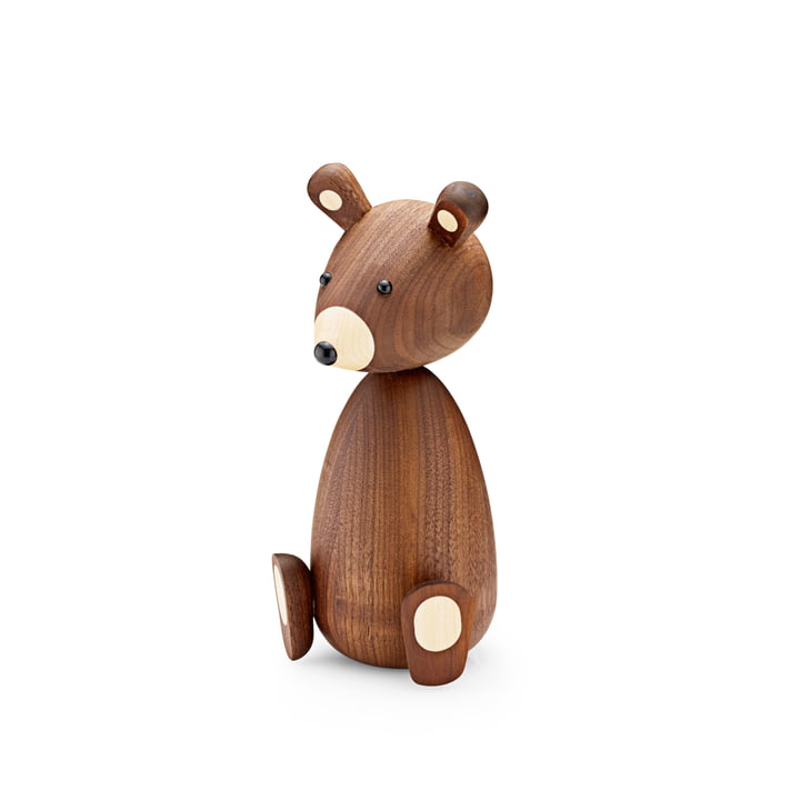Figurine maman ours en bois H 19,5 cm par Lucie Kaas en noyer