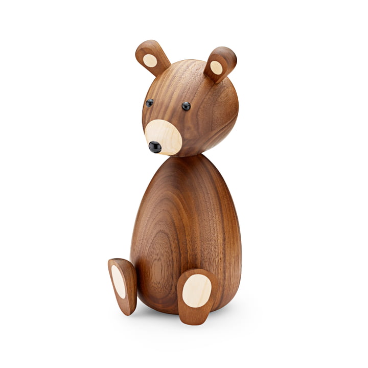 Papa ours personnage en bois H 23,5 cm par Lucie Kaas en noyer