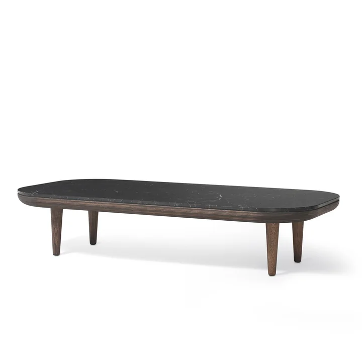 Table basse Fly SC5 120 x 60 cm de & tradition fumé en chêne / marbre Nero Marquina