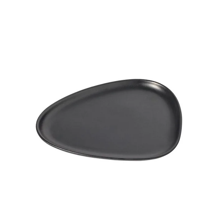 Curve Stoneware Lunch Plaque 22 x 19 cm de Lind DNA en noir