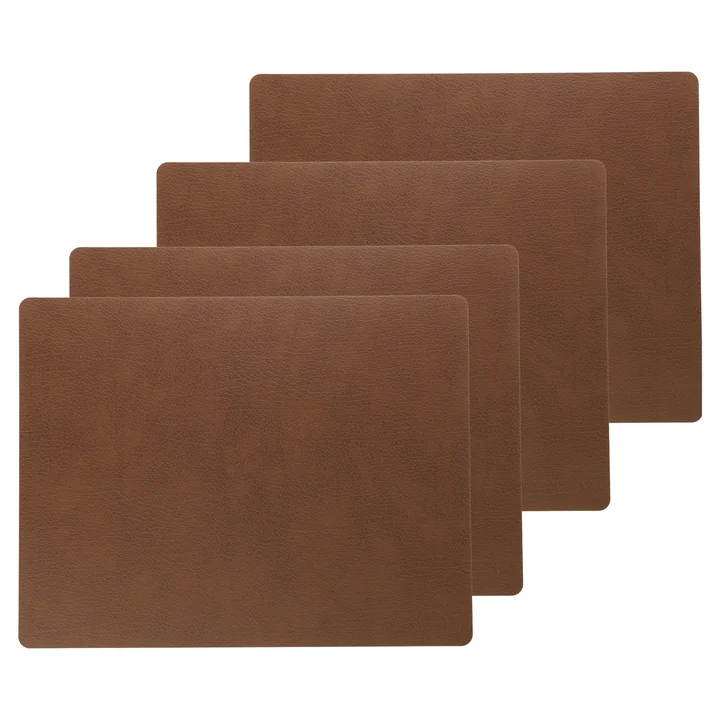 Set de table Square L , 35 x 45 cm de Lind DNA in Bull natur (set de 4)