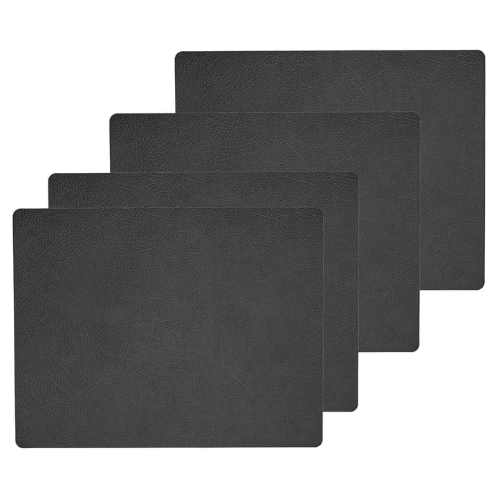 Set de table Square L , 35 x 45 cm de LindDNA dans Hippo noir - anthracite (set de 4)
