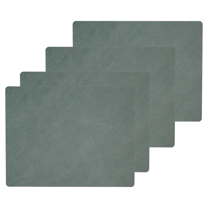 Set de table Square L , 35 x 45 cm de Lind DNA dans Hippo vert pastel (set de 4)