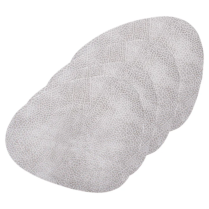 Set de table Curve L de Lind DNA en Hippo blanc - gris (set de 4)