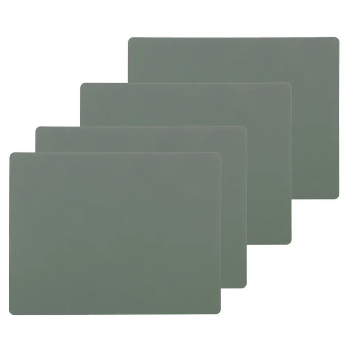 Set de table Square L , 35 x 45 cm de Lind DNA dans Nupo vert pastel (set de 4)
