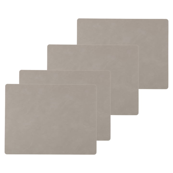 Set de table Square L , 35 x 45 cm de LindDNA dans Nupo gris clair (set de 4)