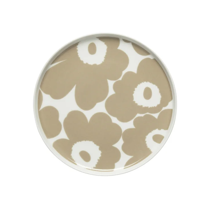 Oiva Unikko Assiette Ø 20 cm, blanc / beige de Marimekko