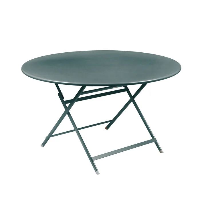 Caractére, table pliante. Ø 128 cm, gris orage par Fermob