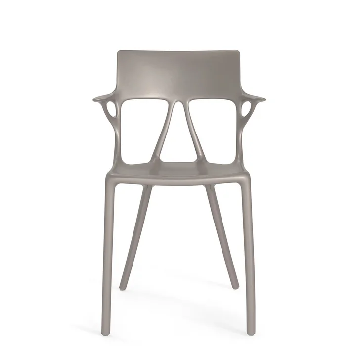 Chaise AI de Kartell en gris métallisé