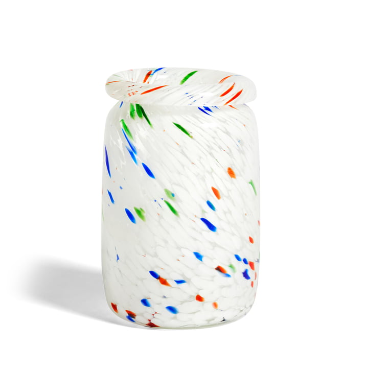Splash Vase M, Ø 14,3 x H 22,2 cm, white dot de Hay