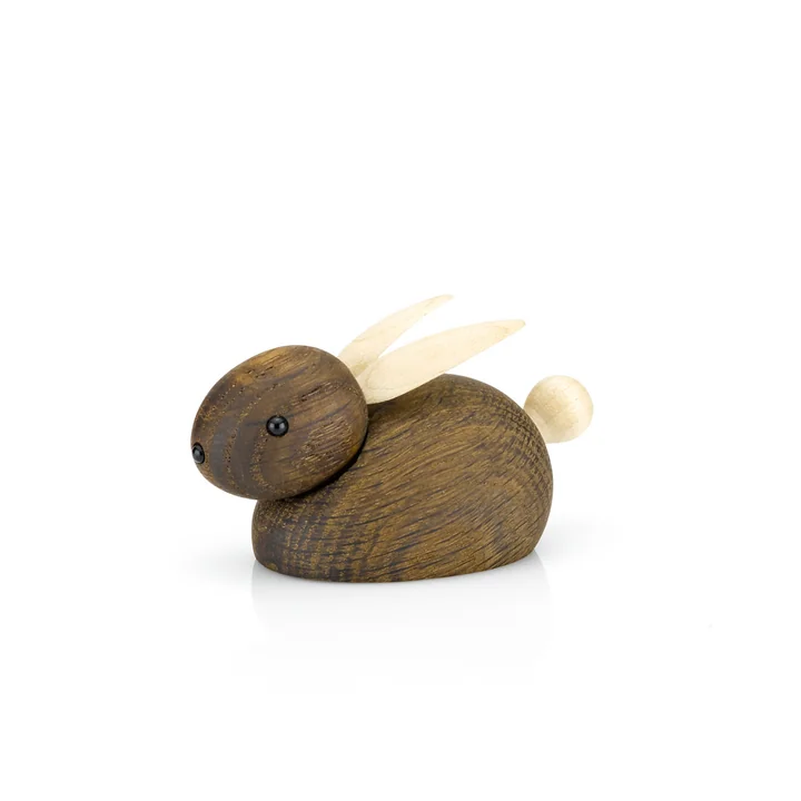 Lucie Kaas - Figurine en bois de lièvre de Skjøde petite, chêne fumé / érable