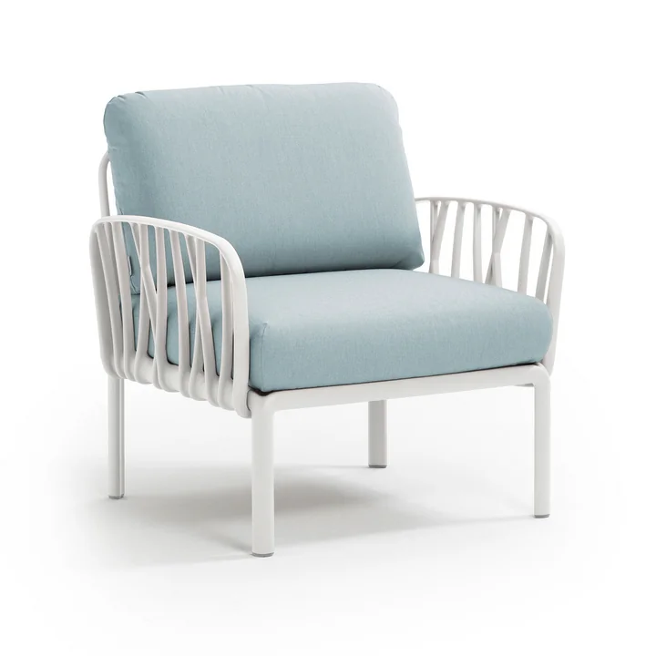 Komodo Poltrona Fauteuil, blanc / bleu glacier de Nardi