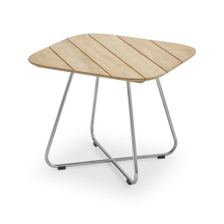 Lilium Lounge Table 60 x 60 cm, teck / acier inoxydable de Skagerak