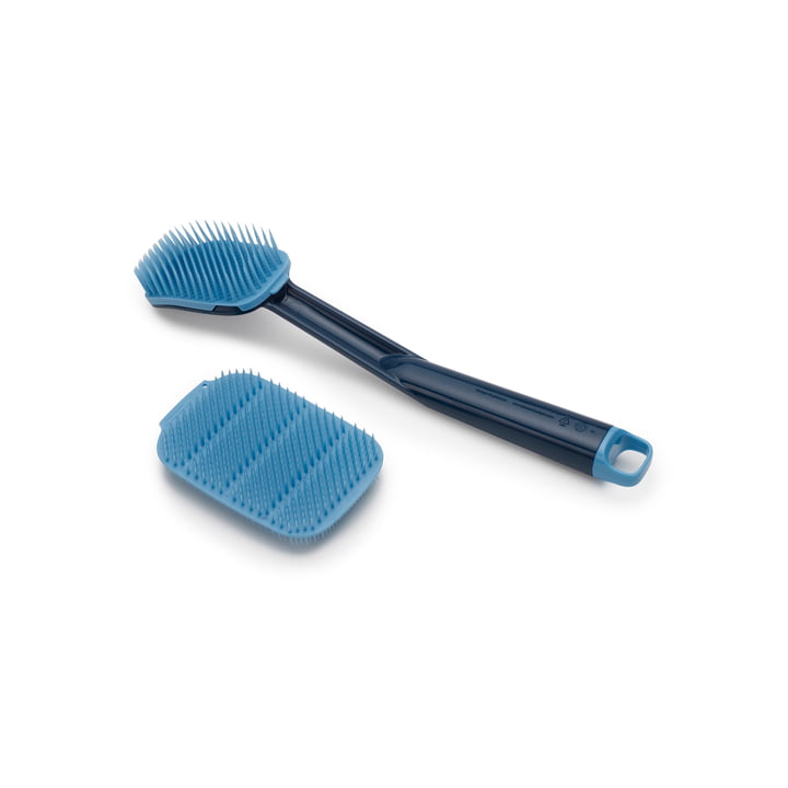 CleanTech Ensemble de 2 brosses et éponge pour le lavage de la vaisselle, bleu de Joseph Joseph