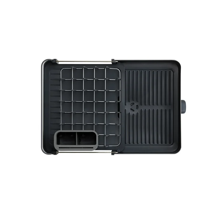 Extend Steel Panier à vaisselle extensible avec tubulure d'écoulement, gris de Joseph Joseph