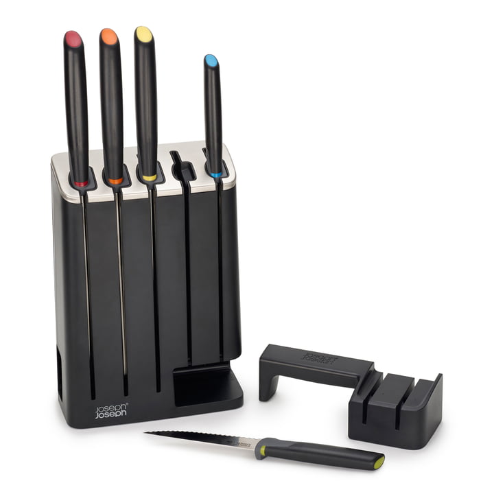 Elevate Set de couteaux 5 pièces avec bloc à couteaux, noir de Joseph Joseph