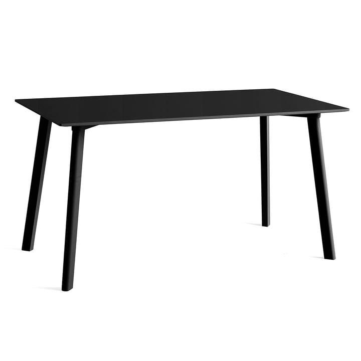 Copenhague CPH Deux 210 table à manger 140 x 75 cm Hay en hêtre teinté noir / laminé noir
