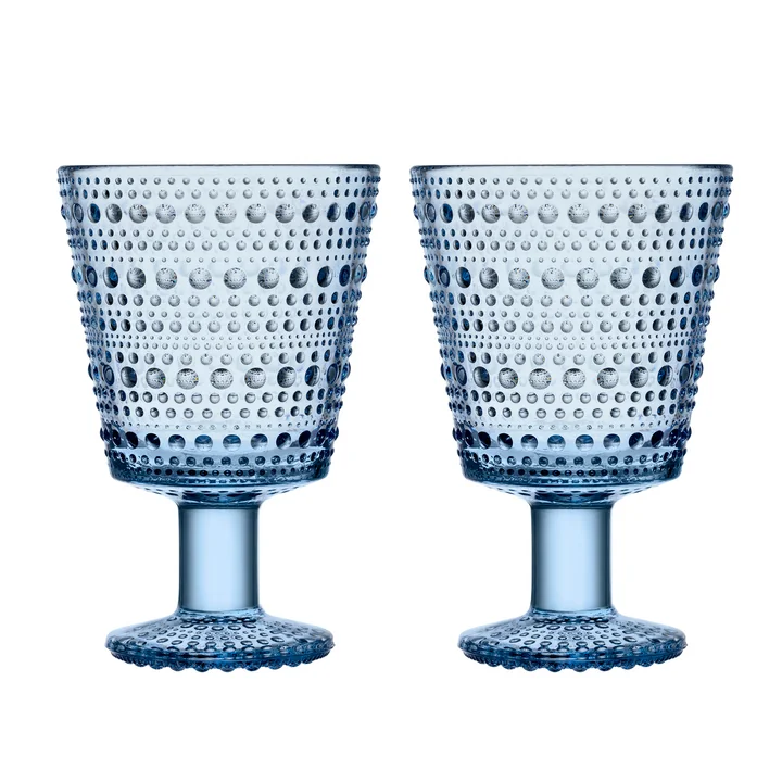 Kastehelmi Verre à pied 26 cl de Iittala en aqua (set de 2)
