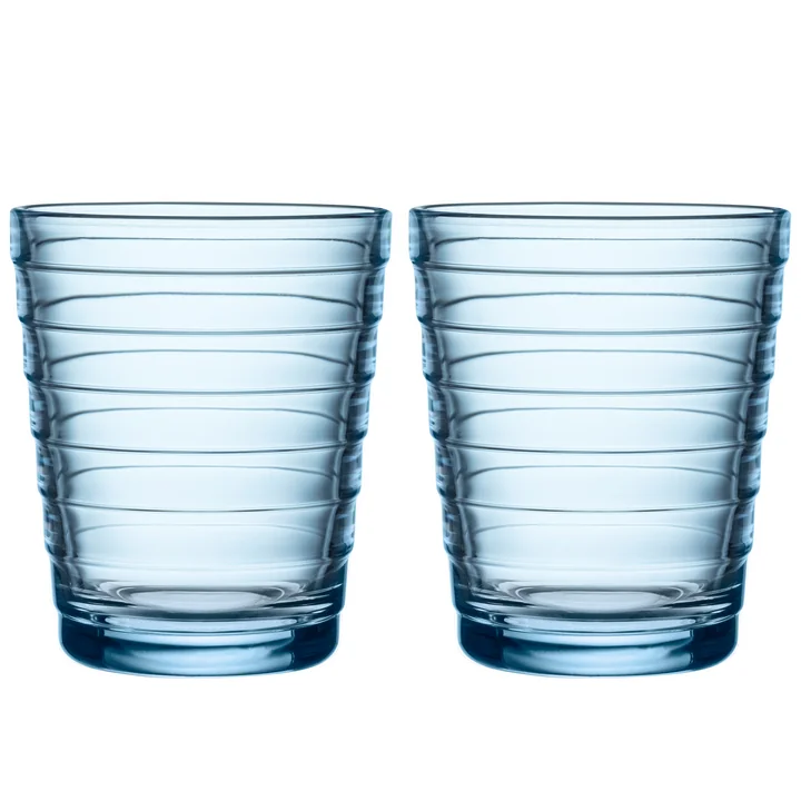 Aino Aalto Gobelet en verre 22 cl de Iittala en aqua (set de 2)