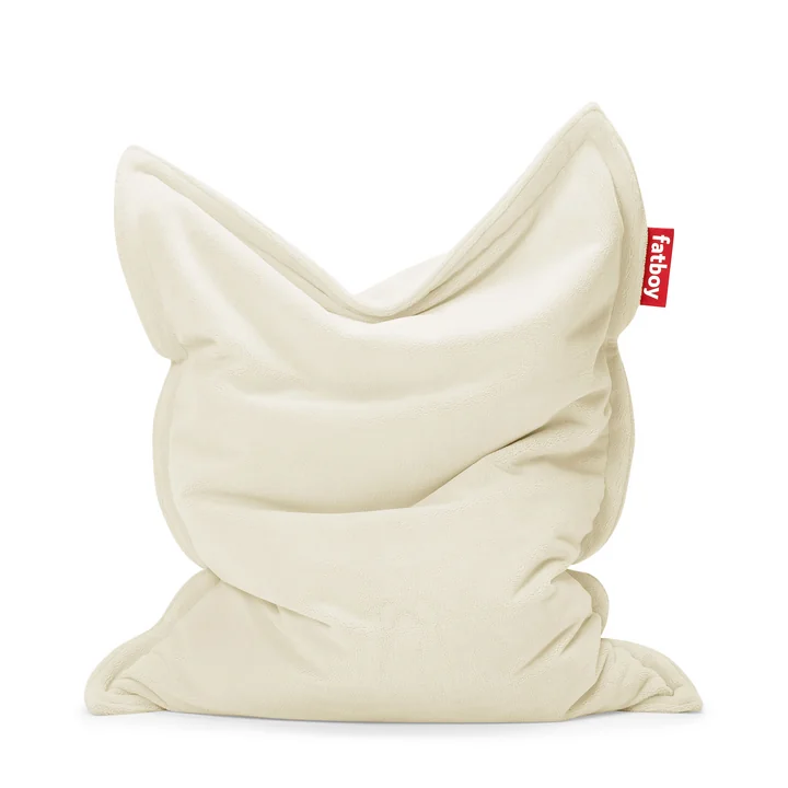 Pouf Original Slim Teddy de Fatboy en blanc cassé
