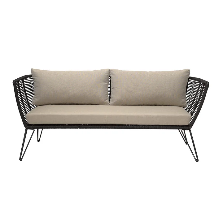 Mundo Canapé avec coussins, noir / beige de Bloomingville