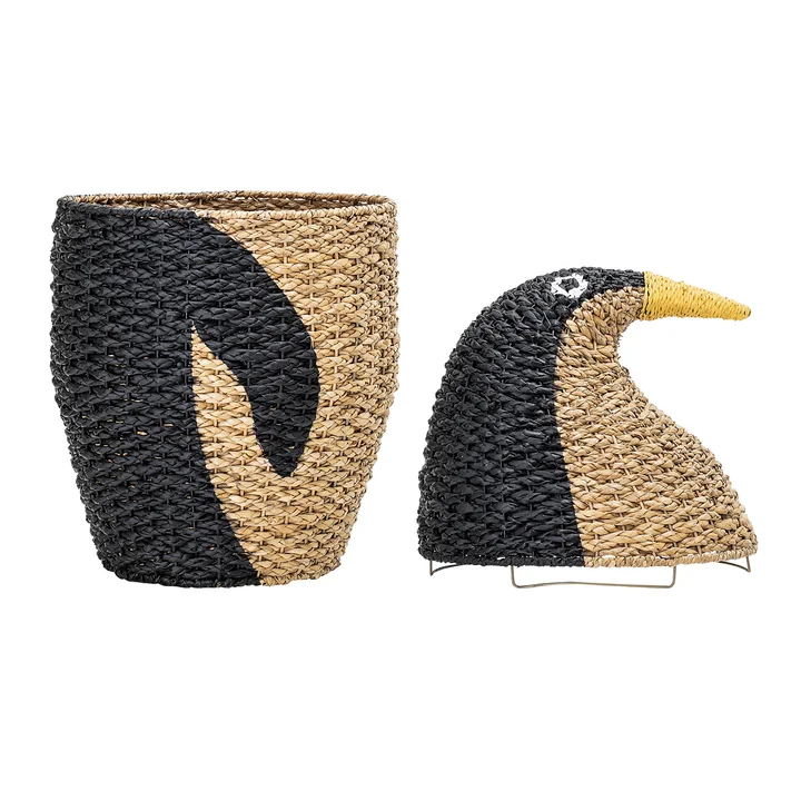 Panier de rangement Penguin by Bloomingville in nature / noir