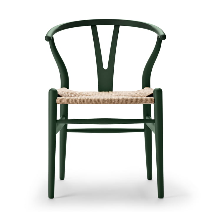 CH24 Wishbone Chair de Carl Hansen en soft green / tressage naturel