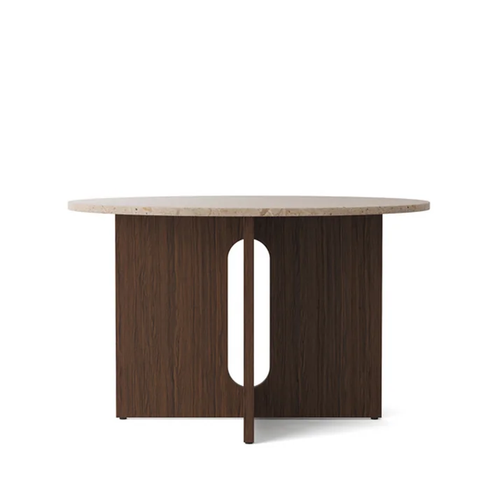Androgyne Table, Ø 120 x H 73 cm, chêne foncé / grès de Audo