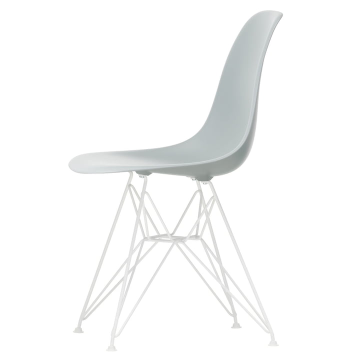 Vitra - Eames Plastic Side Chair DSR, blanc / gris clair (patins en feutre blanc)