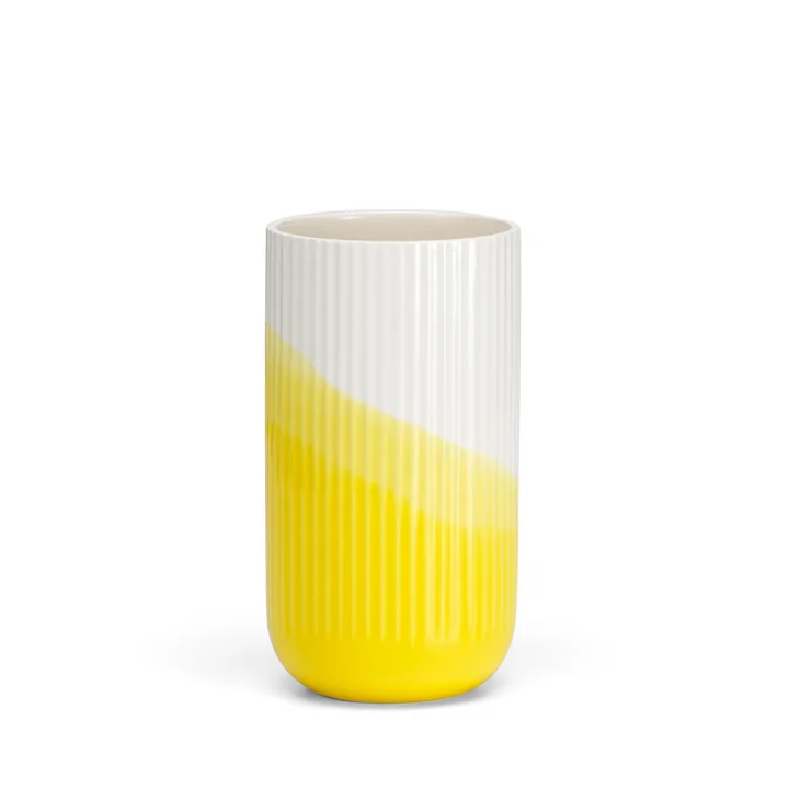 Vitra - Vase à chevrons nervuré H 24,5 cm, jaune