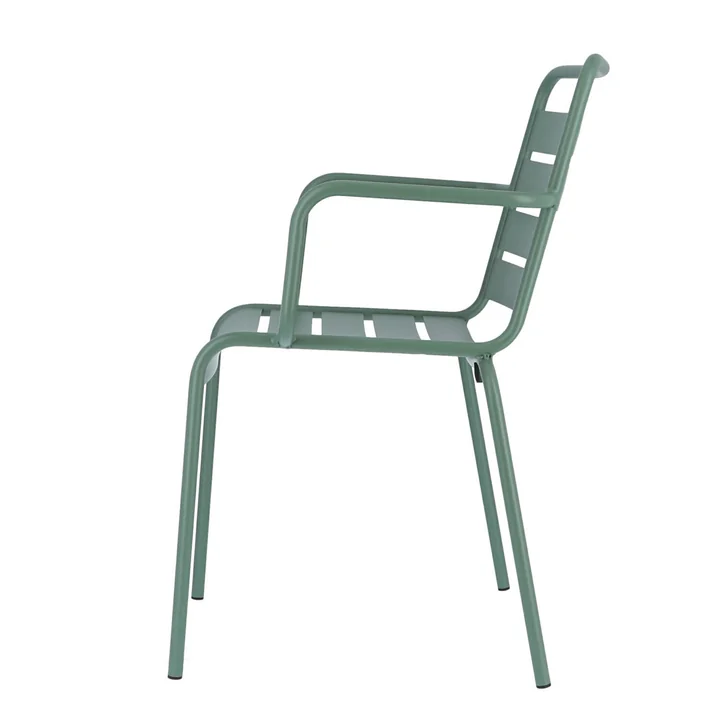 Mya chaise en métal avec accoudoir par Fiam in sage