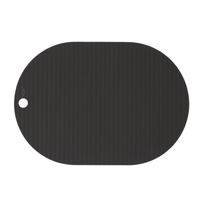 Ribbo Set de table ovale, noir de OYOY
