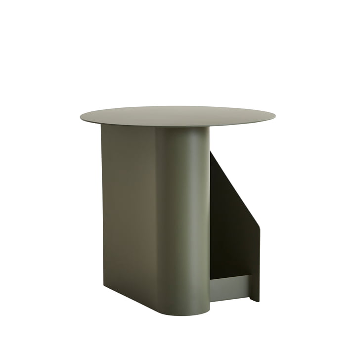 Sentrum Table d'appoint Ø 40 x H 36 cm de Woud en vert poussiéreux