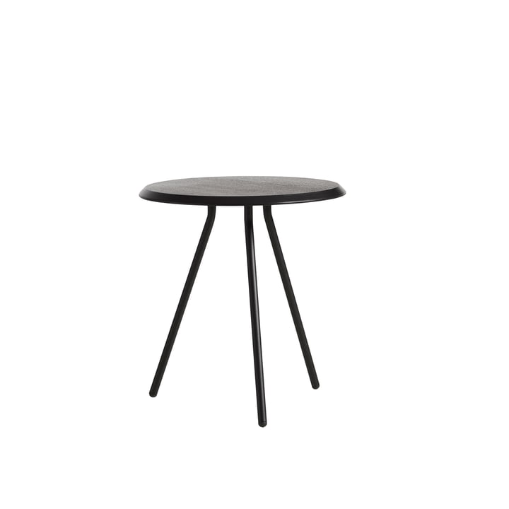 Table d'appoint Soround H 48,3 cm / Ø 45 cm Woud en chêne laqué noir