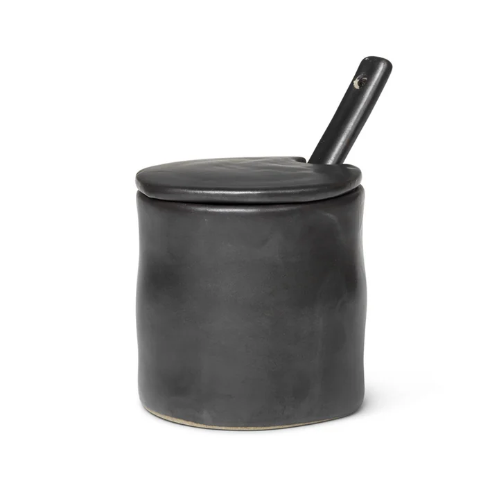 Flow Pot à confiture avec cuillère de Ferm Living en noir