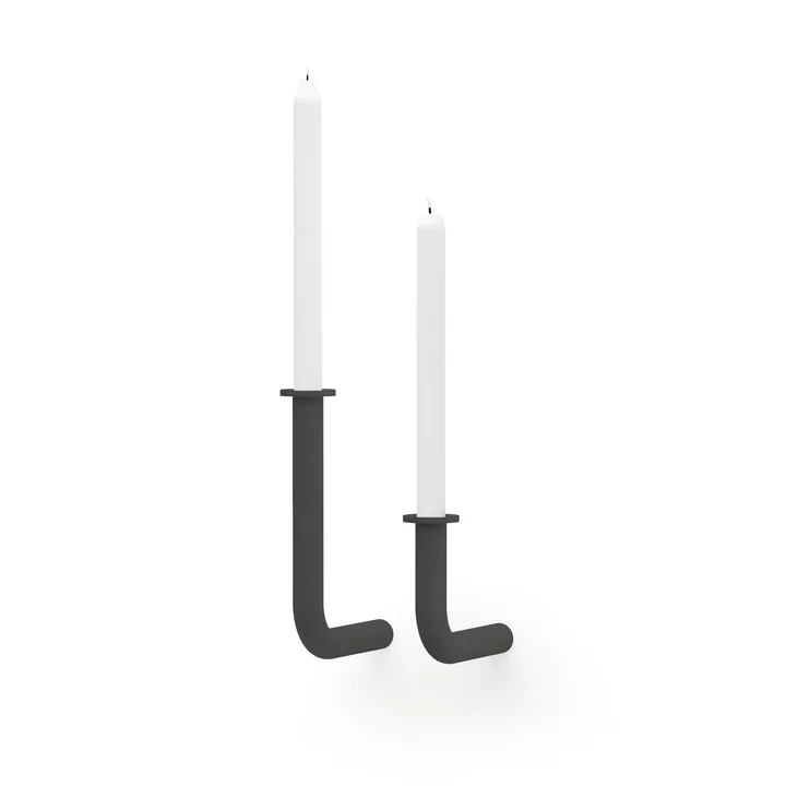 Frederik Roijé - Ensemble de Wall of Flame bougies, gris foncé
