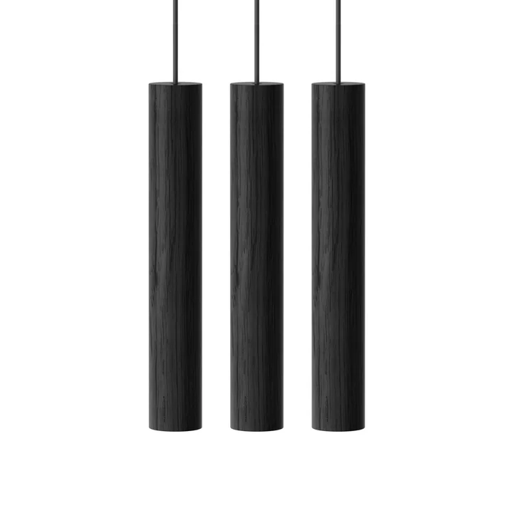 Chimes Cluster 3 Lampe LED suspendue, Ø 3 x 22 cm, noir de Umage