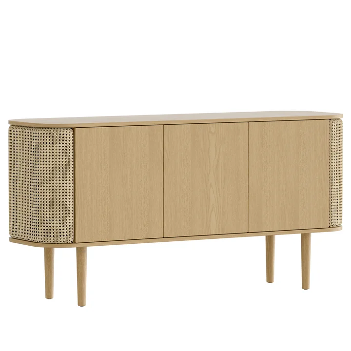 Treasures Sideboard avec 3 portes, chêne / tressage viennois de Umage