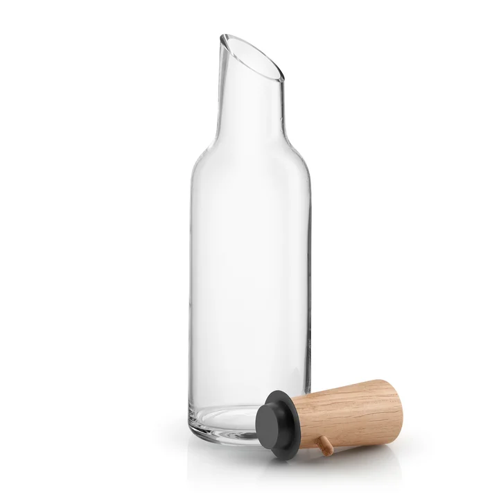 Carafe Eva Solo en verre avec bouchon en bois 1 l en chêne / transparent