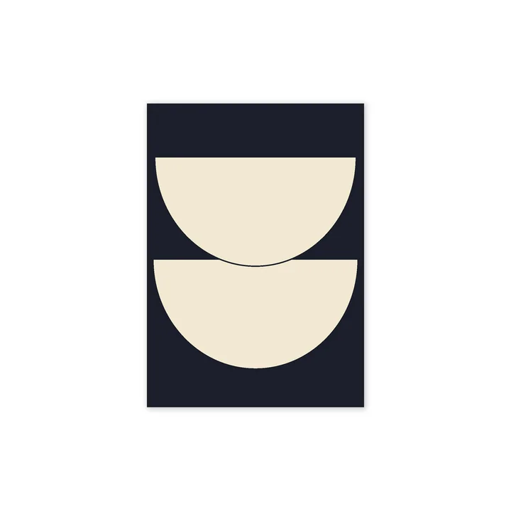 Half Circles I Affiche, 30 x 40 cm, bleu de Paper Collective