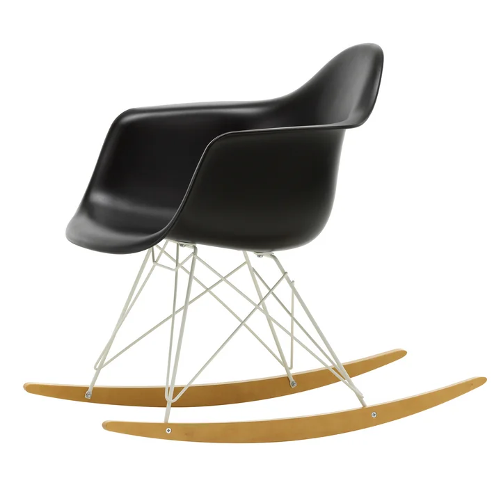 Eames Plastic Armchair RAR de Vitra en érable jaunâtre / blanc / noir profond