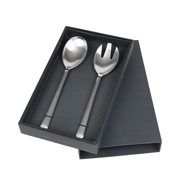 Hune Couverts à salade, acier inoxydable brossé (2 pièces) de Broste Copenhagen