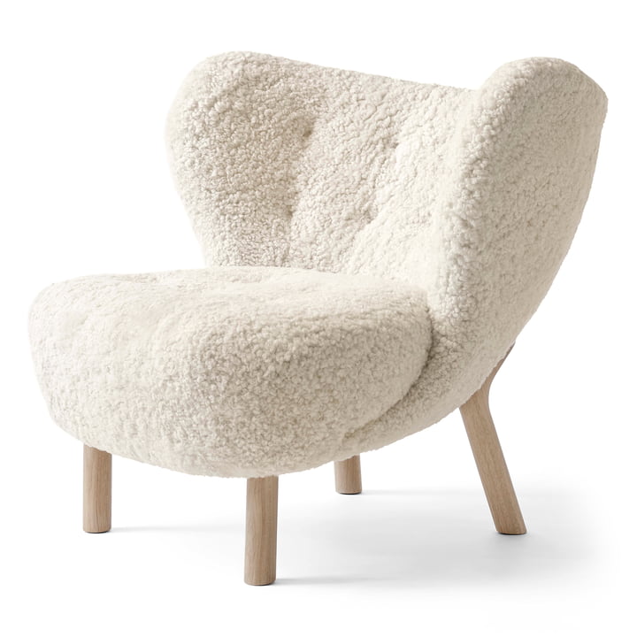 Little Petra VB1 Lounge Chair de & Tradition en chêne huilé blanc / peau de mouton Moonlight