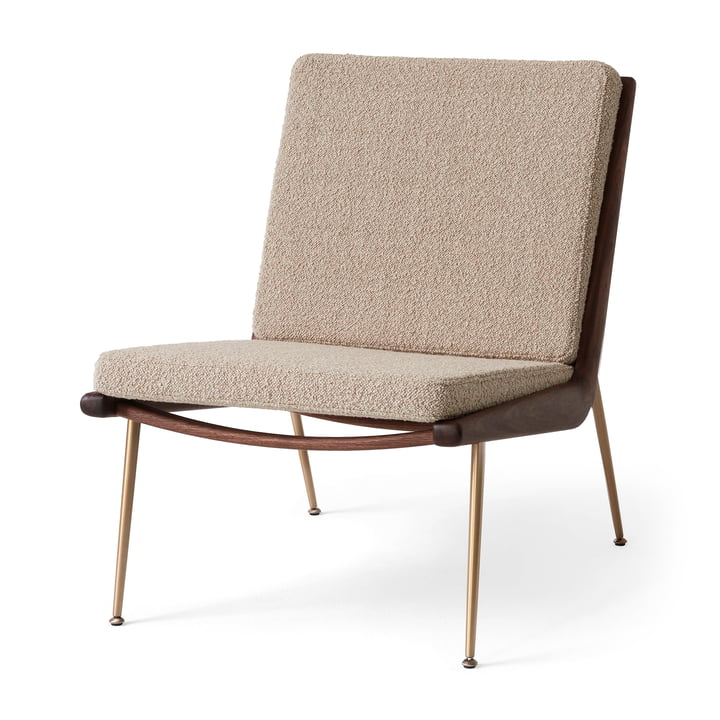 Boomerang HM1 Loungechair de & Tradition en noyer huilé / beige (Karakorum 003)