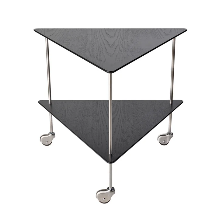 AJ Trolley Table d'appoint de Fritz Hansen en frêne noir / chrome