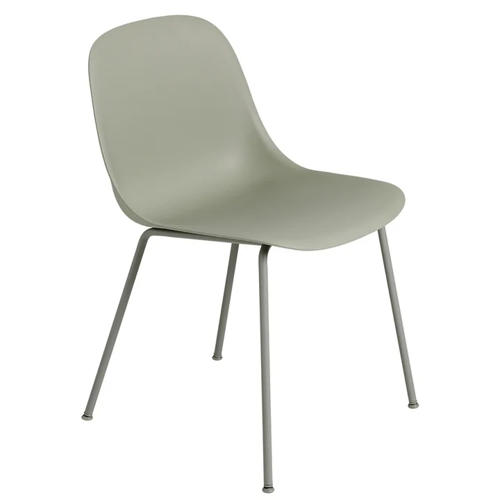 Fiber Side Chair Tube Base, dusty green de Muuto