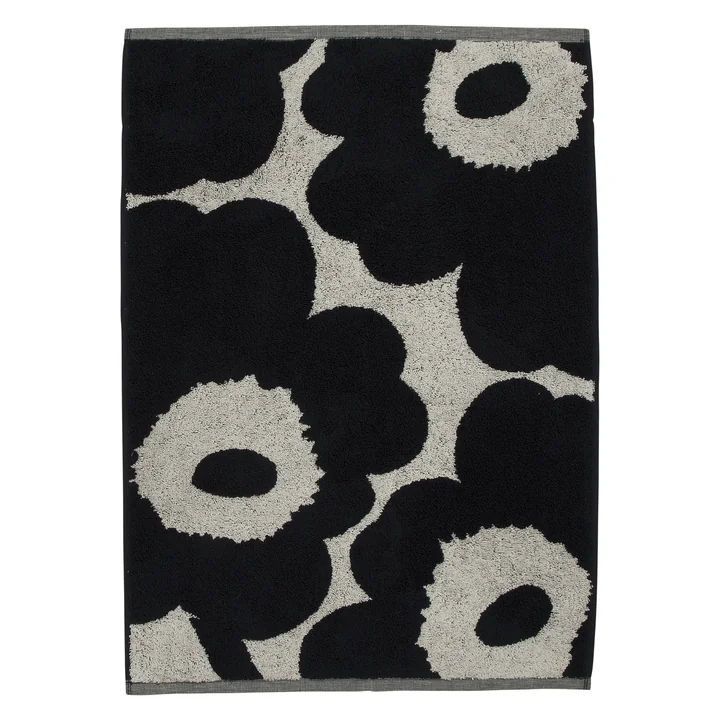 Unikko Serviette 50 x 70 cm de Marimekko en coton blanc / bleu foncé