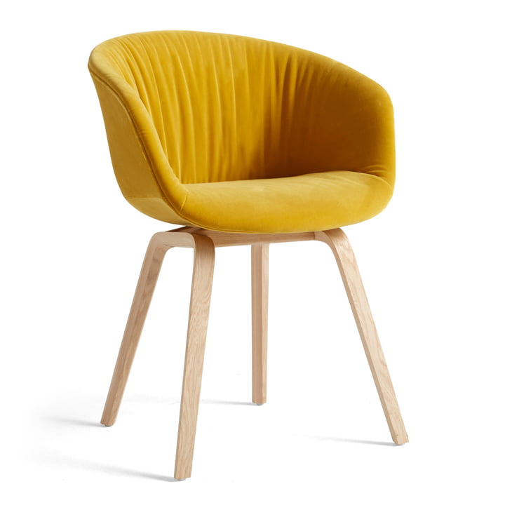 About A Chair AAC 23 Soft Hay dans la variante chêne laqué mat / entièrement rembourré Lola jaune